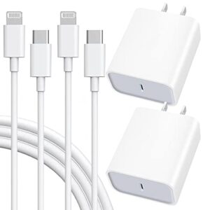 iphone 14 13 12 fast charger 20w rapid usb c charger with 6ft type c to lightning cable fast charging usb c wall charger for iphone 14/13/12/11 pro/pro max/xs max/xs/xr/x （2-pack）