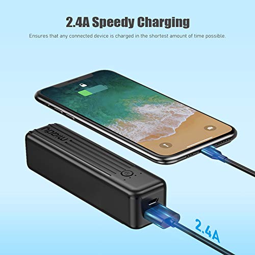 Miady 2-Pack Portable Charger 5000mAh, 3.45oz Lightweight Power Bank, 5V/2.4A Output & 5V/2A Input Battery Pack Charger, Mini Portable Phone Charger for iPhone, Samsung Galaxy and etc