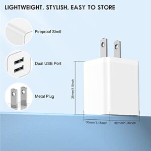 USB Charger 5v 2.4a,Cabepow [2Pack] Dual Port 12W USB Wall Plug,Charger Block Adapter Cube Replacement for iPhone Xs/XS Max/XR/X/8/7/6/Plus iPad Pro/Air/Mini, Galaxy9/8/7(ETL Certified)