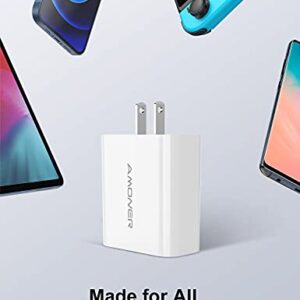 USB C Charger, Amoner 40W for iPhone 13 Fast Charger, Dual Ports USB-C Wall Charger with PD 3.0 Power Delivery Adapter for iPhone 14/13/12/12 Pro/12 Pro Max/12 Mini/11,Galaxy,Pixel 4/3