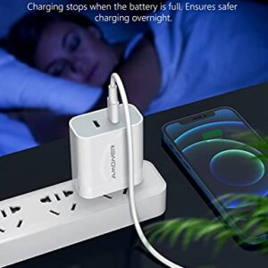 USB C Charger, Amoner 40W for iPhone 13 Fast Charger, Dual Ports USB-C Wall Charger with PD 3.0 Power Delivery Adapter for iPhone 14/13/12/12 Pro/12 Pro Max/12 Mini/11,Galaxy,Pixel 4/3