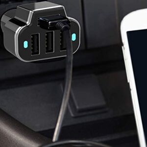 Aduro 4 Port Car Charger USB Adapter, 12V Fast Car Charger USB Adapter Power Station 5.2A/26W Output (Black)