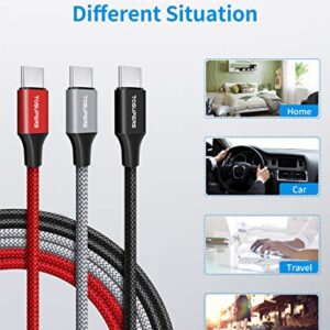 [10ft, 3-Pack] USB C Cable Fast Charging USB A to C Type Charger Cord Nylon Braided Compatible with Samsung Galaxy S21 S20 A10e A21 A20 A50 A51 S10e S10 Note 20 10 Ultra Plus 5G, LG Stylo 6 5 4 K51