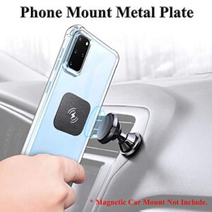 eSamcore Wireless Charging Compatible Phone Metal Plate, Phone Magnet Sticker for Magnetic Car Phone Mount Holder & Cradle & Stand for [Vent] [CD] [Windshield] [Dashboard] 1.7 X 1.7 Inch [2-Pack]