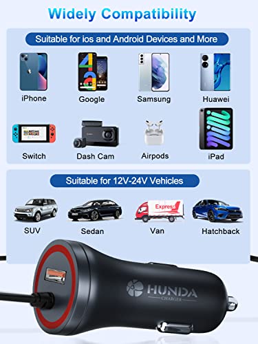 Car Charger,48W/4.8A USB Car Charger Adapter Compatible with iPhone 14/Plus/Pro Max/13 Pro Max/Pro/Mini/12/11/X/SE/8/7/6s/6Plus/5s/5c, iPad Pro/Air/Mini and Universal USB Port for Android Phones