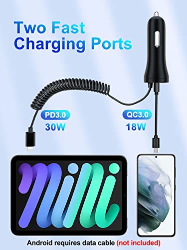 Car Charger,48W/4.8A USB Car Charger Adapter Compatible with iPhone 14/Plus/Pro Max/13 Pro Max/Pro/Mini/12/11/X/SE/8/7/6s/6Plus/5s/5c, iPad Pro/Air/Mini and Universal USB Port for Android Phones