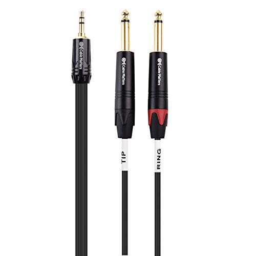 Cable Matters 3.5mm TRS to Dual 6.35mm TS Breakout Cable 6 ft, 1/8 to Dual 1/4 Cable