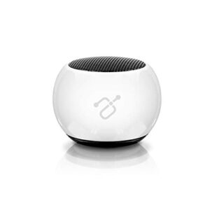 aluratek bump bluetooth portable wireless indoor & outdoor mini speaker with built-in mic (aps02f) white