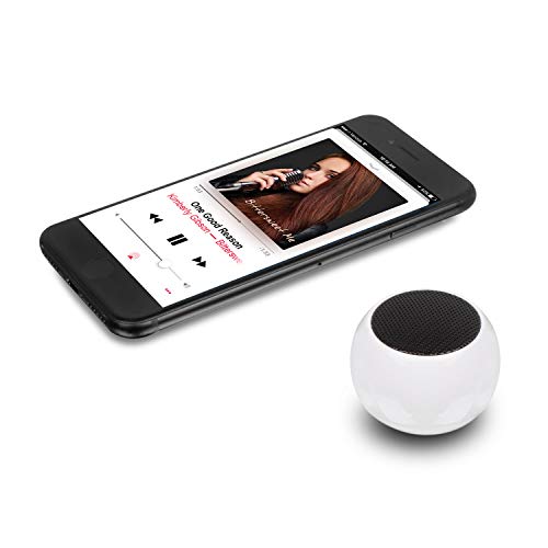 Aluratek BUMP Bluetooth Portable Wireless Indoor & Outdoor Mini Speaker with Built-in Mic (APS02F) White