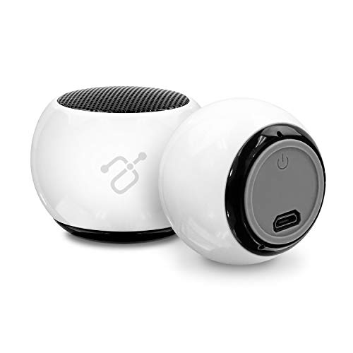 Aluratek BUMP Bluetooth Portable Wireless Indoor & Outdoor Mini Speaker with Built-in Mic (APS02F) White