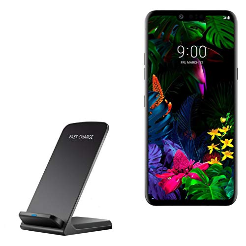 BoxWave Charger Compatible with LG G8 ThinQ (Charger by BoxWave) - Wireless QuickCharge Stand, No Cord; no Problem! Charge Your Phone with Ease! for LG G8 ThinQ - Jet Black