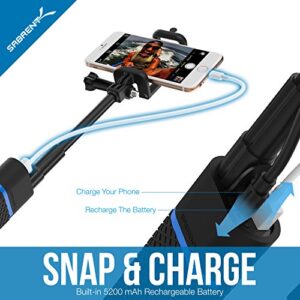 SABRENT Bluetooth Selfie Stick with Built in 5200mAh Battery Charger (GR-SSTK)