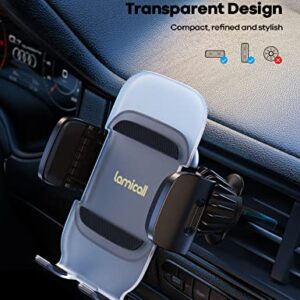 Lamicall Car Vent Phone Holder - 1s Release Air Vent Cell Phone Mount Cradle, 2023 Upgrade Phone Clamp with Airbag, Metal Vent Clip, Hands Free, for 4 to 7" Phones, Like iPhone 14 Pro Max, Galaxy S23