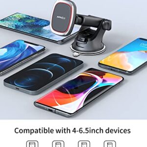 APPS2Car Magnetic Phone Mount, Dashboard Windshield Suction Cup Car Phone Holder Phone Mount with 6 Strong Magnets, Adjustable Telescopic Arm, Compatible with iPhone 13/Pro/Max/Mini All Smart Phones