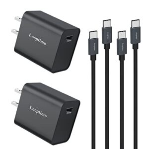 30w pd usb c fast charger, looptimo fast charging power charger for google pixel 7 pro/7/6a/6 pro/6/5a/5/4a/4xl/3/3a, samsung galaxy s22 5g/plus/ultra android phones, 6.6ft type c rapid charging cable