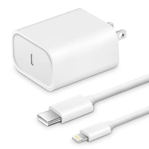 iphone fast charging block with charging cord,[apple mfi certified] 20w pd fast charger & 6ft usb c to lightning cable compatible with iphone13/14/14 plus/12/pro/pro max/11/air pods pro/ipad air