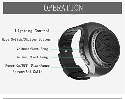 OriDecor Upgraded Wearable Waterproof Wireless Wrist Portable Sports Bluetooth Speaker Watch with Multi Function MP3 Player & FM Radio & Selfie & Ultra Long Standby Time for Running, Hiking, Climbing