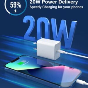 USB C Wall Charger, 20w Power delivery 3.0 Fast Charger, USB C Charger, Fast Charging Block for iPhone 13/13 Mini/13 Pro/13 Pro Max/12, Galaxy, Pixel 4/3, iPad/iPad Mini
