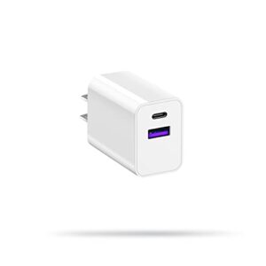 usb c charger block, for iphone charger, fast charger compatible for apple watch, pzsolid 20w new dual port type c charger box plug compatible for apple watch series 8 7 iphone 14 13 12 pro max, white