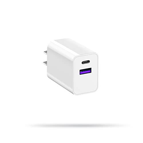 USB C Charger Block, for iPhone Charger, Fast Charger Compatible for Apple Watch, PZSOLID 20W New Dual Port Type C Charger Box Plug Compatible for Apple Watch Series 8 7 iPhone 14 13 12 Pro Max, White