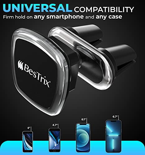 Bestrix Magnetic Phone Car Mount Magnetic Car Cell Phone Holder | Magnet Car Phone Holder Compatible w/ iPhone 12 11 Pro/11 Pro Max/XS/XR/X/8/7,Galaxy S10/S10+/S9/S9 Note & More (Air Vent)