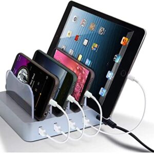 USB Charging Station - Charging Dock - 4-Port - Fast Charging Station for Multiple Devices - Docking Station - Smart Charging Station Dock - Multi Charging Station for Cell Phones and Tablets