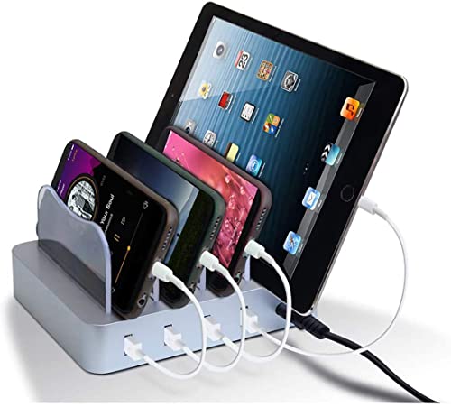 USB Charging Station - Charging Dock - 4-Port - Fast Charging Station for Multiple Devices - Docking Station - Smart Charging Station Dock - Multi Charging Station for Cell Phones and Tablets