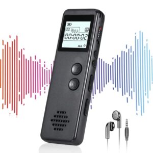 64gb digital voice recorder with playback, langkou 1536kbps voice activated recorder for lectures, tape recorder 776 hour audio recording device, a-b repeat, mp3 player study, business, entertainment