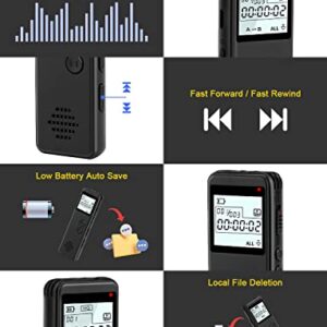 64GB Digital Voice Recorder with Playback, Langkou 1536Kbps Voice Activated Recorder for Lectures, Tape Recorder 776 Hour Audio Recording Device, A-B Repeat, MP3 Player Study, Business, Entertainment