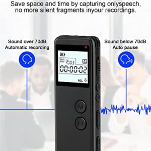 64GB Digital Voice Recorder with Playback, Langkou 1536Kbps Voice Activated Recorder for Lectures, Tape Recorder 776 Hour Audio Recording Device, A-B Repeat, MP3 Player Study, Business, Entertainment