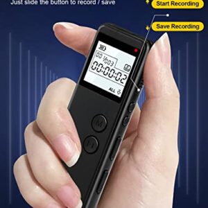 64GB Digital Voice Recorder with Playback, Langkou 1536Kbps Voice Activated Recorder for Lectures, Tape Recorder 776 Hour Audio Recording Device, A-B Repeat, MP3 Player Study, Business, Entertainment