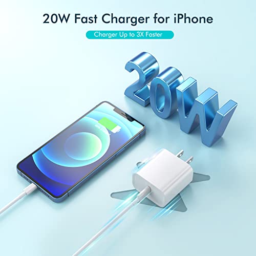 iPhone Fast Charger [Apple MFi Certified] 10FT Extra Long Fast Charging Lightning Cable with USB C Charger Block 20W PD Travel Plug for iPhone 14/Pro/Pro Max/Plus/13/12/11/Mini/Pro/XS/XR/SE 2022/iPad