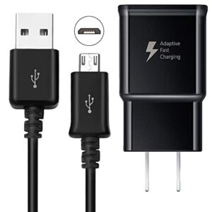 samsung adaptive fast charging wall charger with 5 feet/1.5 meter micro usb 2.0 cable kit set compatible with samsung galaxy s7/s7 e/s6/s6 e/note5/4 /s4/s3/mp3 and others