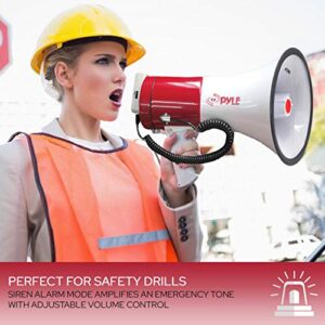 Pyle Portable Megaphone Speaker PA Bullhorn-Built-in Siren, 50W Adjustable Volume Control &1200 Yard Range-Ideal for Any Outdoor Sports,Cheerleading Fans & Coaches or for Safety Drills - PMP52BT