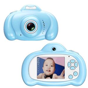lkyboa child camera -kids digital camera for girls age 3-10, toddler cameras mini cartoon rechargeable video camera with screen and (color : blue)
