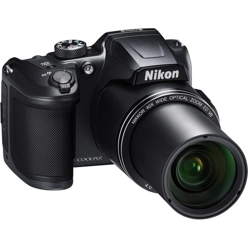 Nikon B500 Digital Camera (Black) with All-in-One Starter Bundle - Includes: SanDisk Ultra 64GB Memory Card, 4X Rechargeable AA Batteries, Camera Shoulder Case, Photo/Video Software, Flash & More