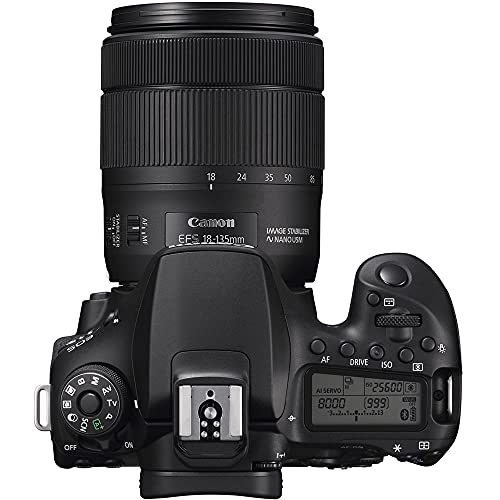 90D DSLR Camera with EF-S 18-135mm f/3.5-5.6 is USM Lens Video Creator Bundle + Portable LED Light, Microphone, Extra LP-E6 Battery, 128Gb Memory Card, Gadget Bag + More 3616C009