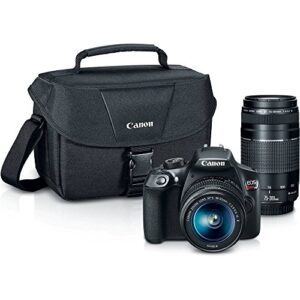 canon eos rebel t6 digital slr camera kit with ef-s 18-55mm and ef 75-300mm zoom lenses (black) (renewed)