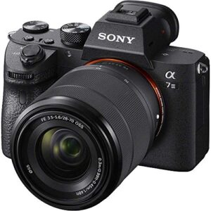 Sony Alpha a7 III Mirrorless Digital Camera with 28-70mm Lens (ILCE7M3K/B) + 64GB Memory Card + 2 x NP-FZ-100 Battery + Corel Photo Software + Case + External Charger + Card Reader + More (Renewed)