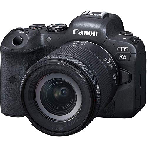 Canon EOS R6 Mirrorless Digital Camera with 24-105mm f/4-7.1 Lens (4082C022) + 64GB Memory Card + Case + Corel Photo Software + LPE6 Battery + External Charger + Card Reader + More (Renewed)