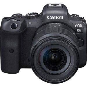 Canon EOS R6 Mirrorless Digital Camera with 24-105mm f/4-7.1 Lens (4082C022) + 64GB Memory Card + Case + Corel Photo Software + LPE6 Battery + External Charger + Card Reader + More (Renewed)