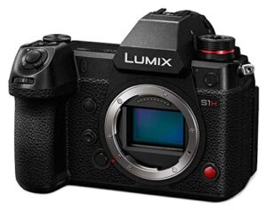 panasonic lumix s1h digital mirrorless video camera with 24.2 full frame sensor, 6k/24p video recording capability, v-log/v-gamut, and multi-aspect recording