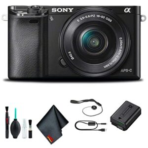 sony alpha a6000 mirrorless camera with 16-50mm lens black starter kit