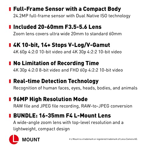 Panasonic LUMIX S5 Full Frame Mirrorless Camera (DC-S5KK) and LUMIX S Pro 16-35mm F4 Wide Zoom Lens (S-R1635)