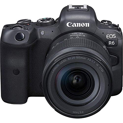 Canon EOS R6 Mirrorless Digital Camera with 24-105mm f/4-7.1 Lens (4082C022) + 64GB Memory Card + Case + Corel Software + 2 x LPE6 Battery + External Charger + Card Reader + LED Light + More (Renewed)
