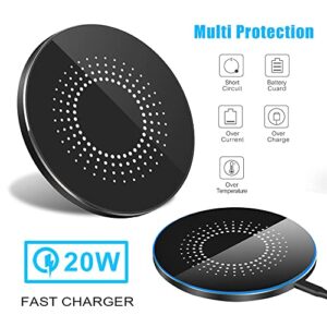 20W Wireless Charger pad for Samsung iPhone, Desktop Fast Wireless Charging 20W Max Compatible with Samsung Galaxy S22/S23/S21/S20/S10 Series, Charging for iPhone 13/14/12/11/Huawei/Wireless earplug