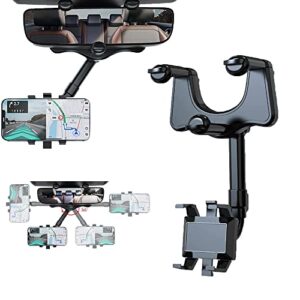2022 new version-car phone holder mount, rearview mirror phone holder for car, 360°rotatable and retractable car phone holder, multifunctional phone mount for car, for all mobile phones