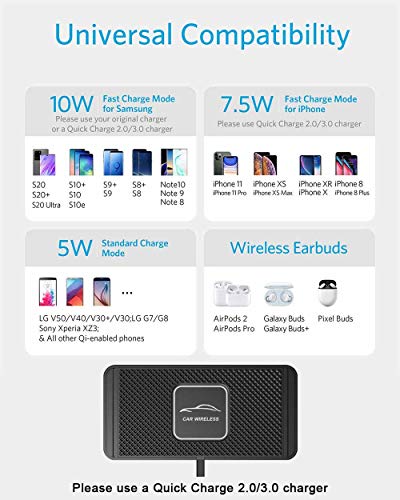 Wireless Car Charger DIY Phones Charging Pad Fast 15W 10W 7.5W Quick Charge Adapter for iPhone 14 Plus 13 Pro Max 12 Mini 11 8 X XR Xs Airpods LG Samsung Note 10 Galaxy Buds S9 S10 S20 S21 S22 Android