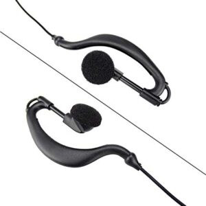 abcGoodefg 1 Pin 2.5mm Walkie Talkie Earpiece Headset with Mic PTT, G Shape Two Way Radio Earpiece Compatible with Motorola Radios Cobra Talkabout MH230R MH230TPR MR350R MS350R MT350R (2 Pack)