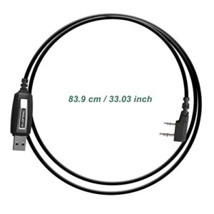 MvToe Programming Cable Compatible with Baofeng UV-5R, 5RA, 5RE, BF-F8HP, UV3R Plus, BF-888S, 5R EX, 5RX3, GA-2S, BF-F8+, H777 UV82HP Handheld ham Radio transceiver Ham Two Way ham Portable Radios